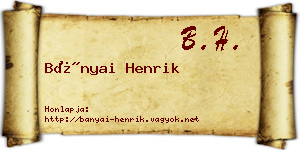 Bányai Henrik névjegykártya